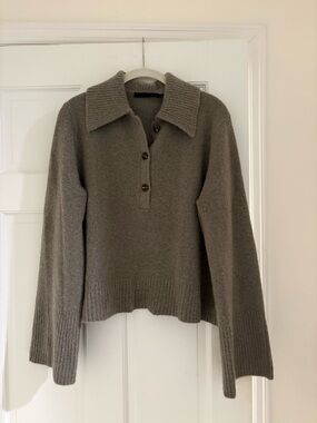 Jenni Kayne Stevie Cashmere Polo - Pewter - Size M